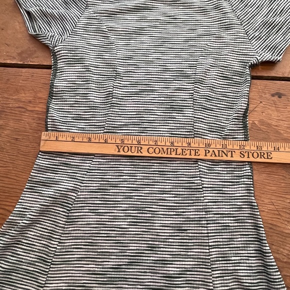 Topshop Green Striped Skater Stretch Dress - Picture 13 of 16